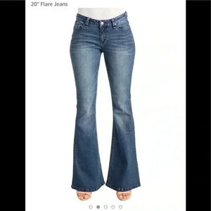 Poetic Justice Corrine High Wide Leg Flare Jeans Size 27